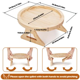 CERICAI Natural Wood Sofa Side Tables Tray, Waterproof Round Sofa Arm Tray Table, Portable Foldable Sofas Armrest Clip On Tray Organizer for Remote Phone, Drinks, Food, Snack Holder