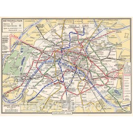 Historic Pictoric Map - Europe, Paris Metro 1979 Transit Railroad Cartography - Vintage Poster Art Reproduction - 24in x 18in