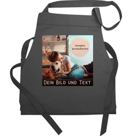 Geschenk mit Namen personalisiert by Shirtracer - Apron - Text Adult - Photo Picture Gift, 2 anthracite