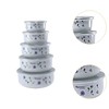 Harilla 5 x Enamel Bowls Nesting Storage Bowl Cooking Container