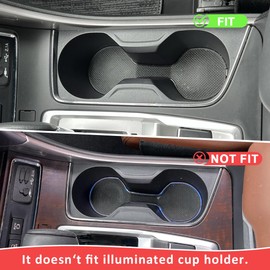 Auovo 3D Cup Holder Insert Coasters Compatible with Subaru Ascent Accessories 2019-2023 Silicone Front Cup Mat Pad Liners Replacement Interior Decoration (1-pc, Black Trim)