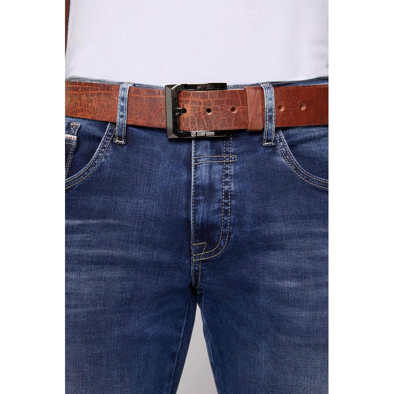 Camp David Men's Belt with Pin Buckle, brown