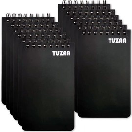 TUZAA 12 Pack Waterproof Notebook,3" x 5" Top-Spiral Pocket Notepad,All-Weather Pocket Notepad for Office Outdoor Recording,Little Mini Memo Steno Note Pads (Black)