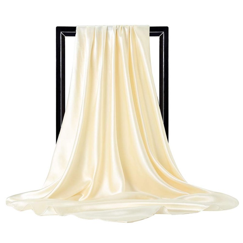 35" Womens Large Satin Square Scarf Silk Feeling Hair Wrapping