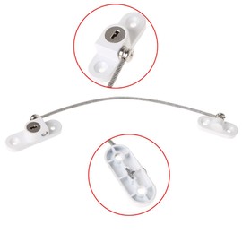 Window Lock Kids Window Door Lock Child Safety Wire Catch with Wrenches for Kids Baby Safety Home and Public (White, 2 Pack)