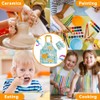 Lvjkes Kids Painting Apron, Kids Toddler Painting Apron Set with