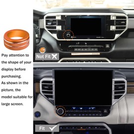 SENSHINE for Toyota Tundra Accessories 2025 2024 2023 2022 Center Console Knob Cover Drive Mode Tune Cap Engine Start Stop Button Outer Ring Volume Knob Rear Mirror Adjustment Knob Cover 4Pcs (Orange)