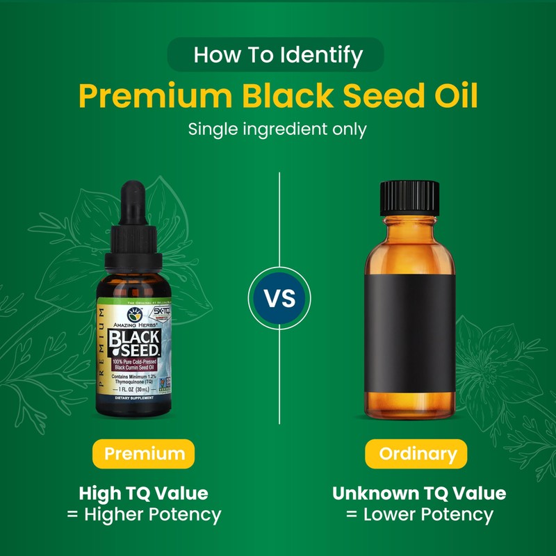 Amazing Herbs Premium Black Seed Oil - Cold Pressed Nigella