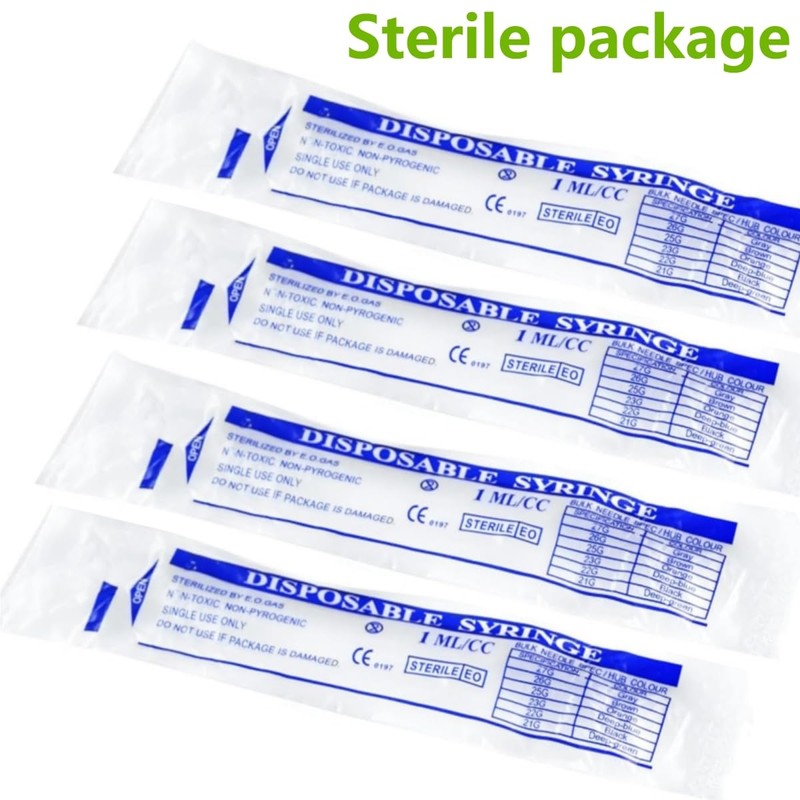 10 Pack 1ml/cc Syringes 29G 1/2 inch(12.7mm) Industrial Scientific Lab