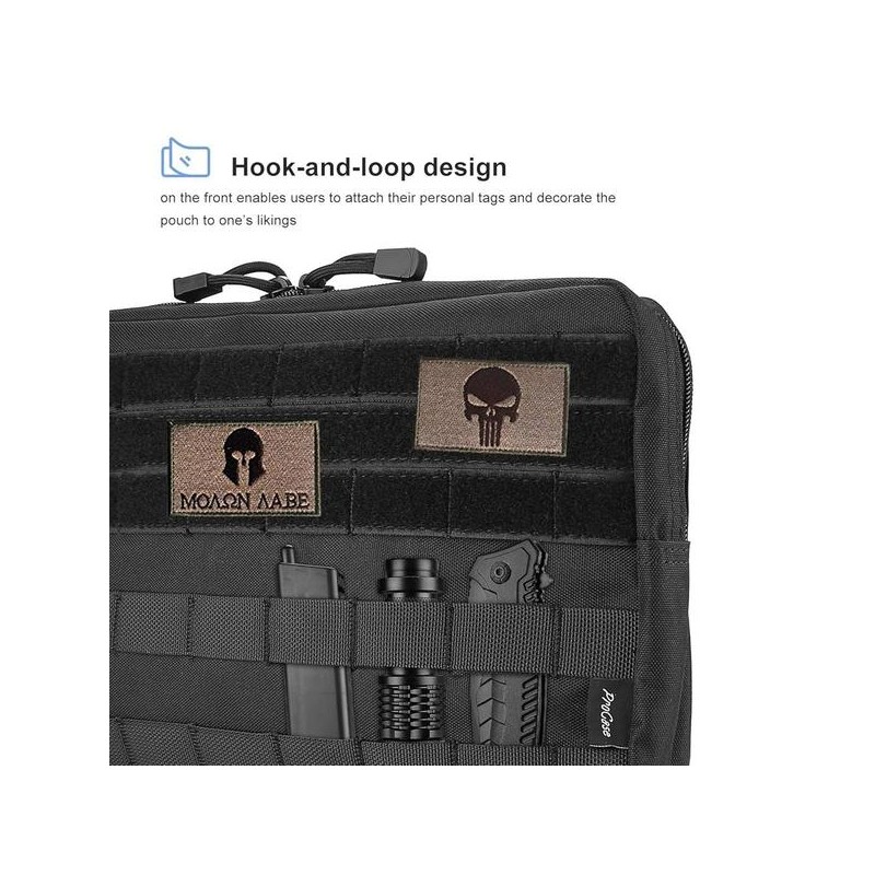ProCase 프로케이스 전술 관리자 몰 파우치, 밀리터리 MOLLE 파우치 수평