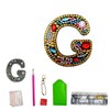 MEDOYOH DIY Letters "G" Diamond Painting Key Chains, Double-Sided Retro