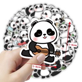 50PCS Panda Stickers,Waterproof Vinyl Water Bottles Stickers,Decals Cool Funny DIY Sticker Laptop Decorative Computer Cute Cartoon Animal Stickers for Water Bottles Skateboard Fridge Scrapbook