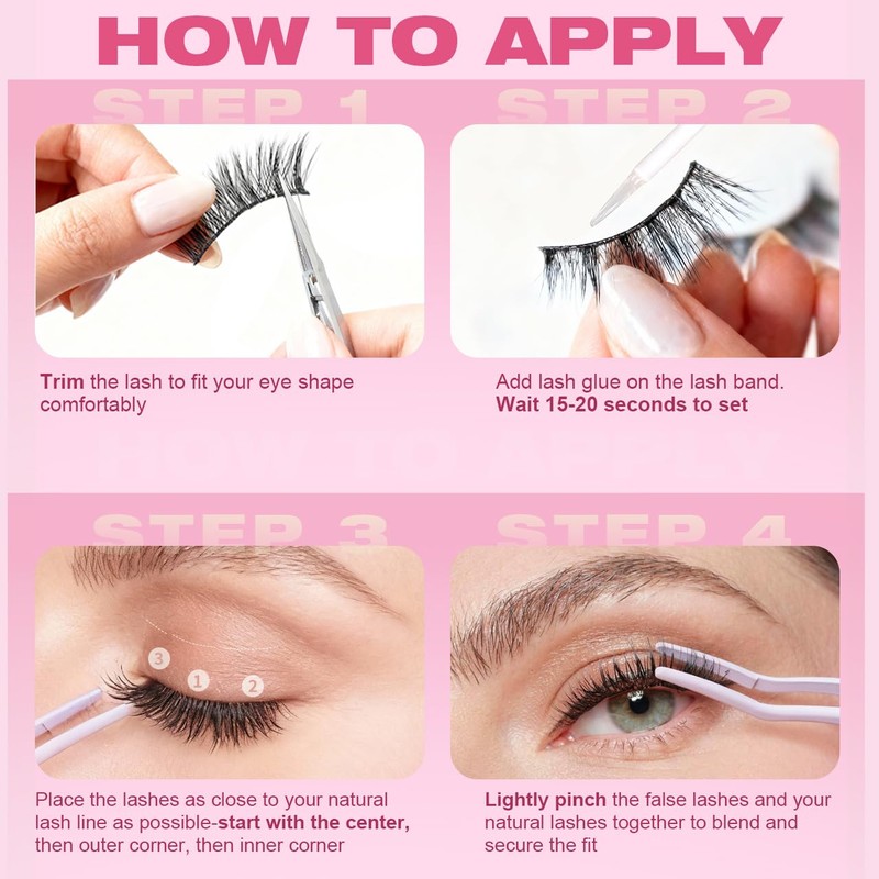 Spiky Lashes Strips 20mm 3D Fluffy False Eyelashes Thick Volume