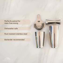 Top Shelf Bar Supply Boston Shaker Set: Professional two-piece Stainless Steel Cocktail Shaker set...
