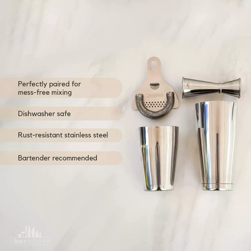 Top Shelf Bar Supply Boston Shaker Set: Professional two-piece Stainless