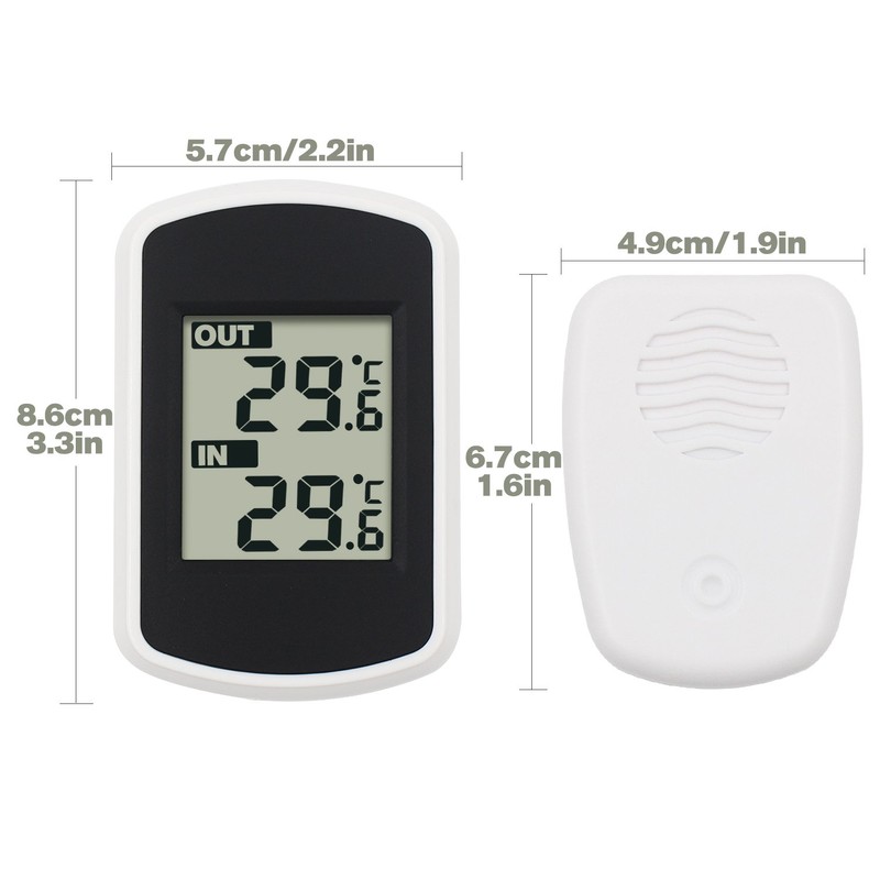 Ulable Digitales Funkthermometer für Innen- und Außentemperaturmessung, LCD, Umgebungstester