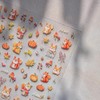 Maple Leaf Nail Stickers Fall Fox Nail Art Decals 5D