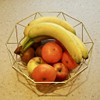 Gold Metal Grey Wood Fruit Basket 26 x 26 x