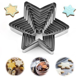 Jidyllic 10 Pcs Star Cookie Cutters Set