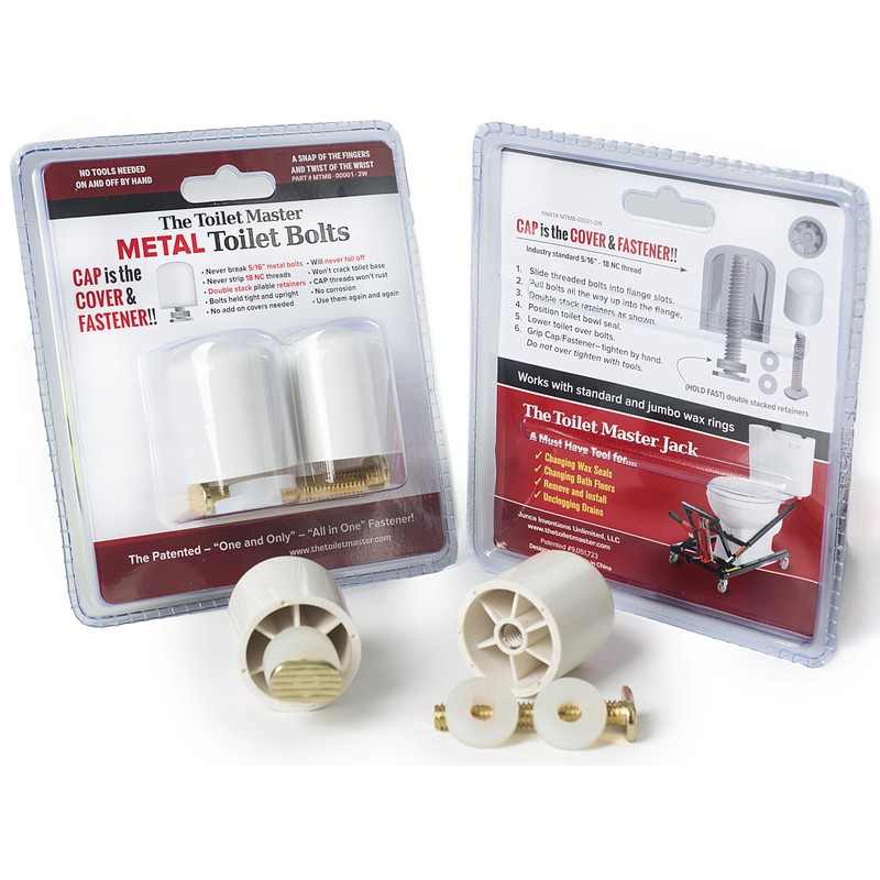 Metal Toilet Master Bolts Tool-Free Toilet Bolt and Cap System