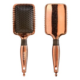 Red by Kiss Rose Gold Chrome Paddle Brush Heat Resistant Bristles for Detangling and Blow-drying for Men and Women (Square)