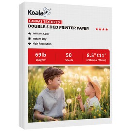 Koala Thick Canvas Textured Double-sided Printer Paper 8.5X11 69LB 50sheets 260GSM Heavyweight Compatible with Inkjet and Laser Printer
