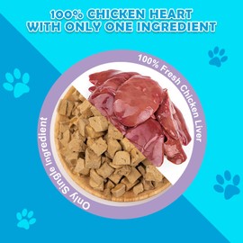 Chicken Liver Dog Treats - Freeze Dried Liver Treats Organic Single Ingredient All Natural Grain-Free Perfect for Training Topper Or Snack（4.5oz）