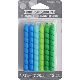 Blue and Green Large Spiral Candles