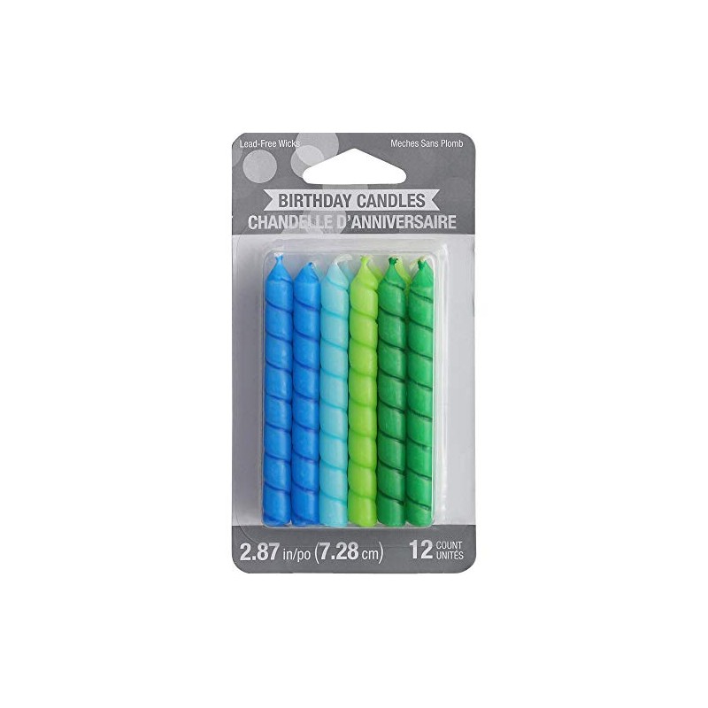 Blue and Green Large Spiral Candles