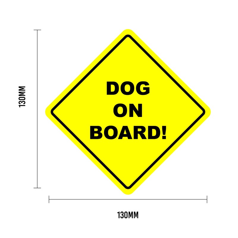 Dog ON Board Warning Safety Bumper Sticker Yellow Sign Car