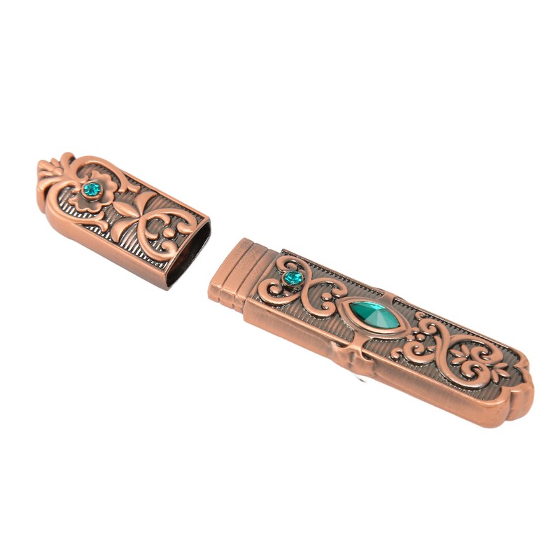 Vintage Needle Case Set Rhinestone Carved Pattern Fashionable Sewing Needles