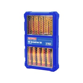 Faithfull VDE Precision Screwdriver Set - 6 Pc: Phillips & Slotted. Rated up to 1,000V, Red / Orange