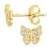 Citerna 9ct Yellow Gold Butterfly Stud Earrings with CZ Stones