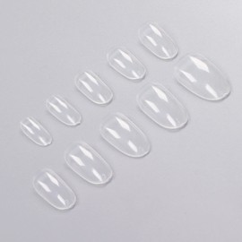 500 Piezas de Uñas Ovaladas Cortas, Puntas de Uñas, Uñas Postizas de Cobertura Completa para Salón de Manicura de Arte DIY para Mujeres Transparentes
