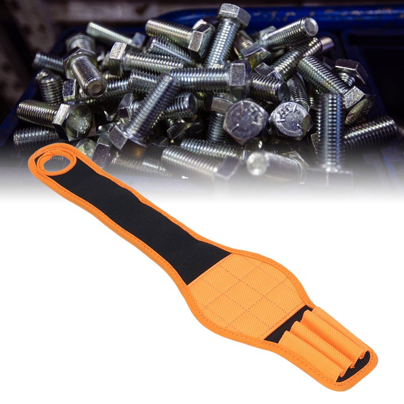Wrist Magnet Tool Belt Orange 9 Magnets Wrap Around Magnetic