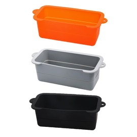 SEIWEI 3 Stück Silikon Fettauffangbehälter Einlage, Langlebiges Auffangwannen Bratpfannen Zubehör, Wiederverwendbare Fettauffangbehälter Einlage für den Grill, Orange+Grau+Schwarz