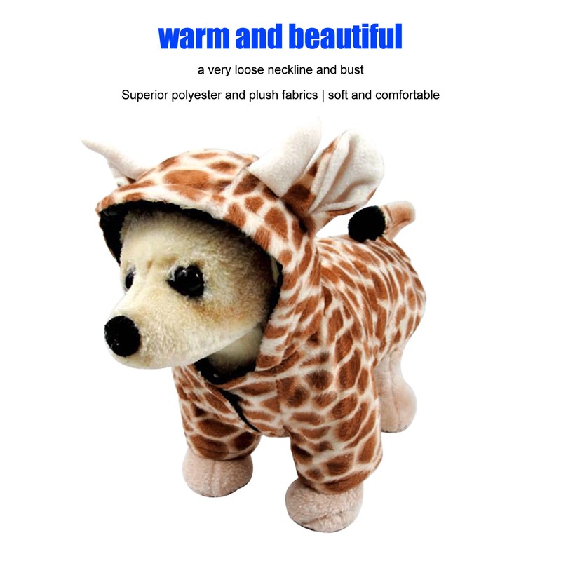 Dog Hoodie Winter Jacket Cute Fun Giraffe Design Warm Puppy