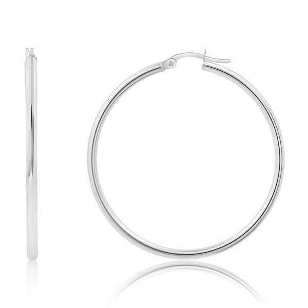 MAX + STONE Solid 14k Gold Hoop Earrings with Click