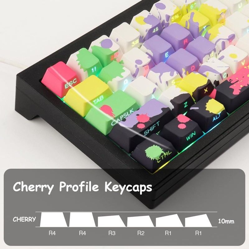 JakeTsai Keycaps, 131 Keys Double Shot Keycaps Transparent, PBT Keycaps