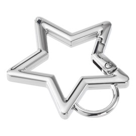 Isslly Star Carabiner, Zinc Alloy Heavy Duty Star Shaped Keychain Clip, Carabiner Clip for Camping, Hiking, Fishing - Silver