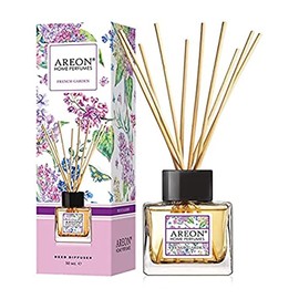 AREON 1 Unidad de Aromatizante para Hogar y Baño de 50 Ml, Varitas Difusor de Varillas Elegante y Fresco para Cuarto Sala Ideal para Crear un Ambiente Acogedor y Relajante (1 Pieza, French Garden)
