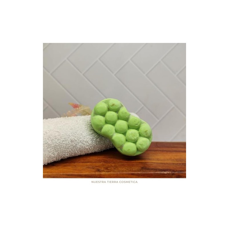 Jabón Reductor Verde, Forma Ergonómica, Jabón para Masaje Corporal, Textura