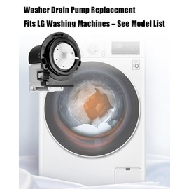 Washer Drain Pump Fit for LG WM8000HVA WM8000HWA WM8100HVA WM1355HW WM1377HW WM1388HW WM1812CW WM3670HRA WM3670HWA WM3677HW, Replace 4681EA2001T Washer Door Boot Gasket Parts