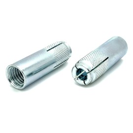 Four (4) 1/2" Inch Premium Zinc Plated Carbon Steel Knurled Drop in Anchor (BCP1001)