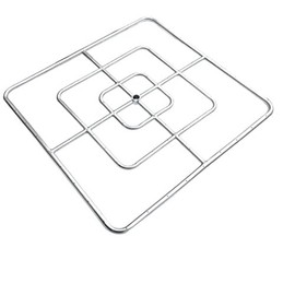 onlyfire 30-inch Stainless Steel Square Fire Pit Burner, Triple Ring