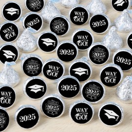 Big Dot of Happiness Graduation Cheers - 2025 Graduation Party Small Round Candy Stickers - Party Favor Labels - 324 Count