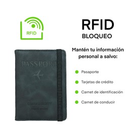 DURGOM ® ️ Passport Holder with RFID Protection, Very Useful for Travel | High Resistance Leather Passport Holder, black, Modern