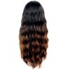 Wonderful Curly Black Brown & Red Long Lady Wig Dip-Dye