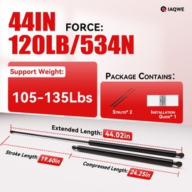 IAQWE 44Inch 120Lb/534n Gas Struts Heavy Duty Lift Support