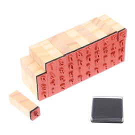 TEHAUX Wooden Alphabet Number Stamp Set with Ink Pad for DIY Crafting Journaling Scrapbooking Durable Vintage Stationery Supplies Multipurpose Letter Writing Set